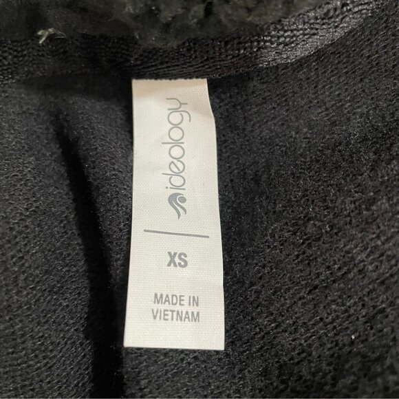Ideology Black Hoodie XS Sherpa Lined Cozy Fall Jacket Lounge Minimalist Warm - Picture 3 of 10